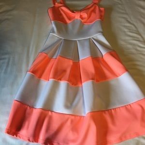 Dress - bright orange & white!